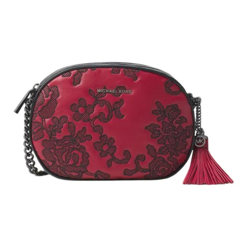 MICHAEL KORS Ginny Овчина Сумка через плечо Сумка на плечо Средняя Женская Вишнево-красная