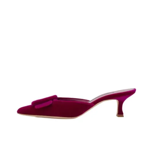 MANOLO BLAHNIK Домашние тапочки 5 см Женские Фиолетовые