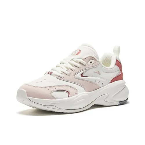 ANTA Ace Slip-resistant Abrasion-resistant Low Top Footwear Women's Ivory Lotus Gray Star Dust Red