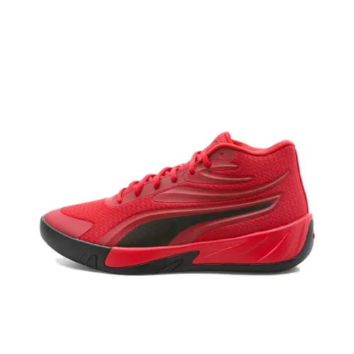 PUMA Court Slip-Resistant Abrasion-Resistant MID Баскетбольные кроссовки Unisex Red