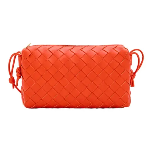 Bottega Veneta Loop Овечья кожа Сумка через плечо Сумка на плечо Женская Оранжевая