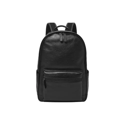 FOSSIL Leather Backpack Men's Black