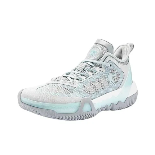 QIAODAN Амортизаторы Shock Slip-Resistant Низкие Баскетбольные Кроссовки для Игры Мужские Чистый Серый Серебряный