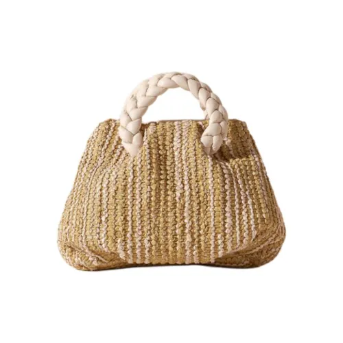 Hereu Raffia Ткани вязаные Сумка Маленькая Женская Зеленая и Бежевая