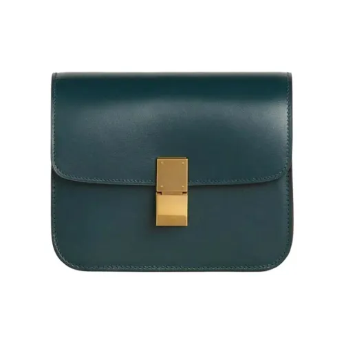 CELINE Полированная коровья кожа Tofu Cube Сумка Сумка через плечо Сумка на плечо Женская Amazon Зеленая