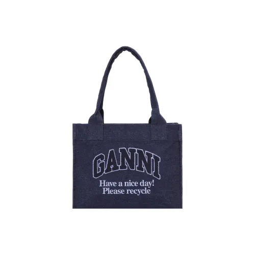 GANNI Органический хлопок Сумка Большая Женская Морской синий
