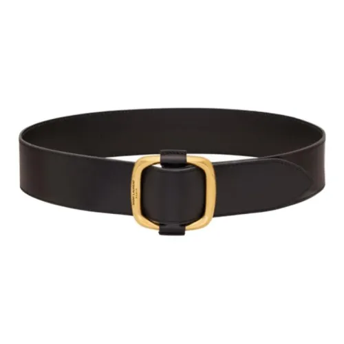 SAINT LAURENT Однотонный дизайн кольцо пряжка телячья кожа латунь кожа ремни женский черный