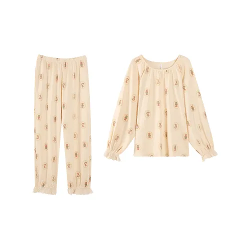 XUANZHITING Пижамный комплект женский абрикосовый