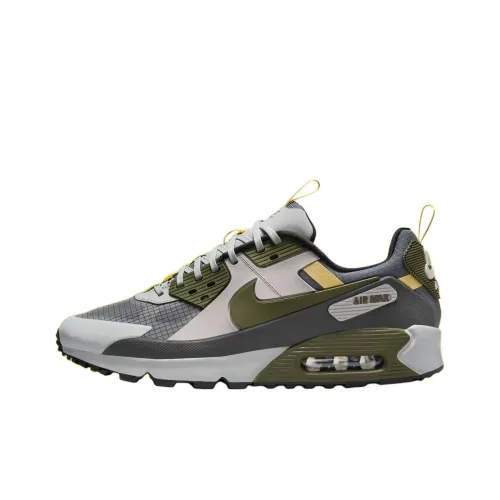 Nike Air Max 90 Устойчивый к истиранию Низкий Топ Повседневные Беговые кроссовки Мужские Серый Зеленый
