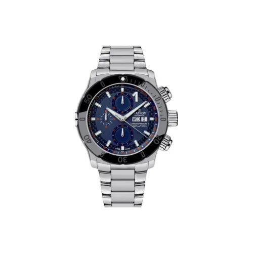 EDOX Автоматический Механический Механизм Мужские Часы Часы 45 мм Синий Циферблат Корпус из Нержавеющей Стали Ремешок из Нержавеющей Стали