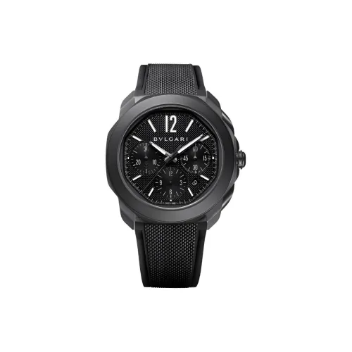 BVLGARI Octo Roma Часы Черный Циферблат С Узором Clous De Paris