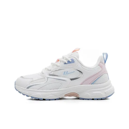 Warrior Амортизация Легкий Низкий Топ Повседневные Беговые Кроссовки Женские Белые Светло-Розовые