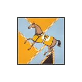 Скачущий конь Galloping, Сине-оранжевый