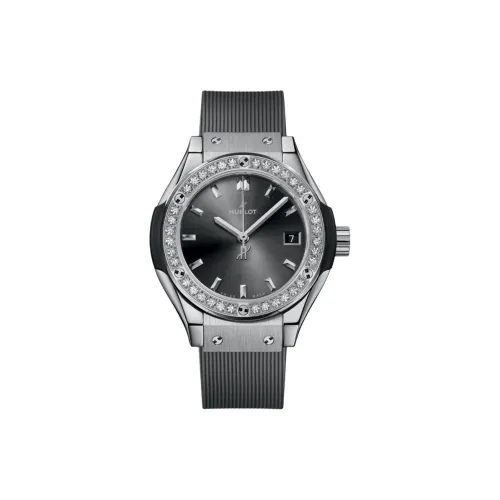 HUBLOT Classic Fusion Collection Кварцевый механизм Женские часы 29 мм Серый циферблат Титан Корпус Часы Резиновый ремешок