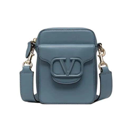 Valentino Locò Телячья кожа Сумка через плечо Сумка на плечо Маленькая Мужская Туманно-синий