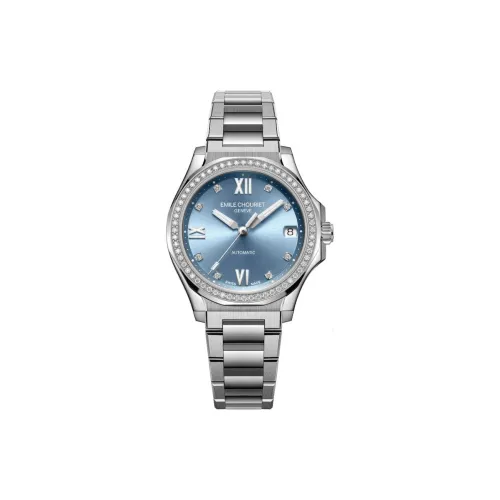EMILE CHOURIET Ice Peak Collection Автоматический Механический Механизм Женские Часы Часы 33 мм Синий Циферблат