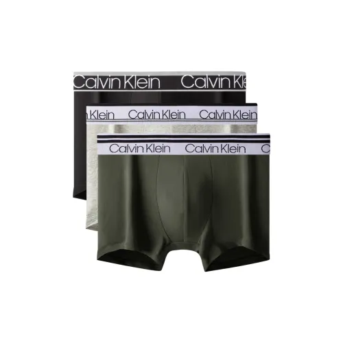 Calvin Klein FIJ Космический Черный/Светло-Серый/Армейский Зеленый Мужские Боксеры