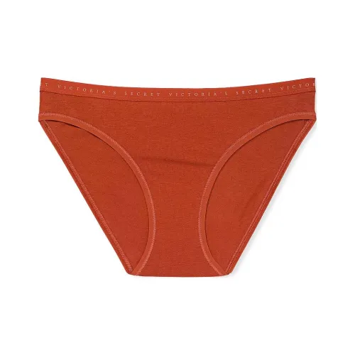 Victoria's Secret Эластичный хлопок Кружевная отделка Бикини Штаны Цвет имбирного печенья Нижнее белье Женское 1 упаковка Апельсин