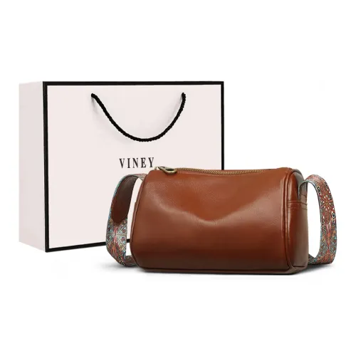 VINEY Сумка через плечо из коровьей кожи плечевая сумка подушка большая женская темно-коричневая