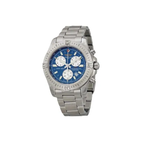 Breitling Кварцевый механизм Мужские часы Часы 44 мм Синий циферблат Корпус из нержавеющей стали Ремешок из нержавеющей стали