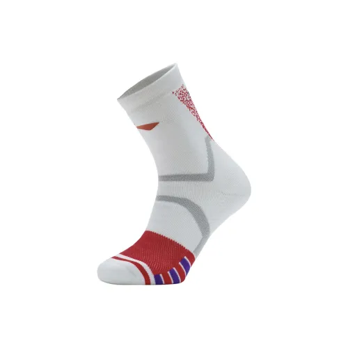 LINING Sports Basketball Collection 1 упаковка Белый/Красный Мужские носки до колена