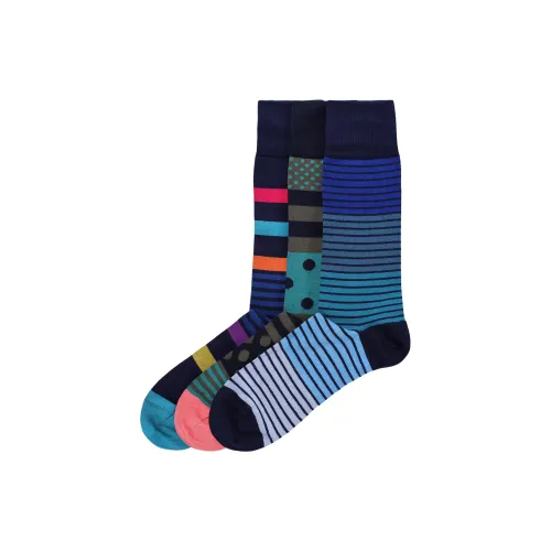 Paul Smith 1 комплект 3 пачки многоцветные мужские носки до икры MID
