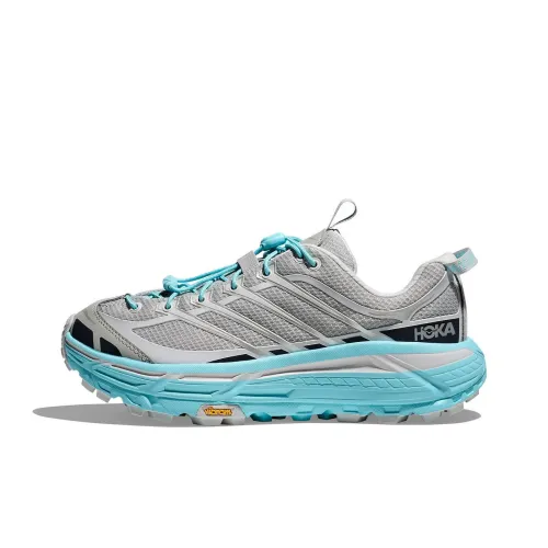 HOKA ONE ONE Mafate Three 2 Устойчивый к истиранию Дышащие Низкие Кроссовки для бега по пересеченной местности Унисекс Серый Синий