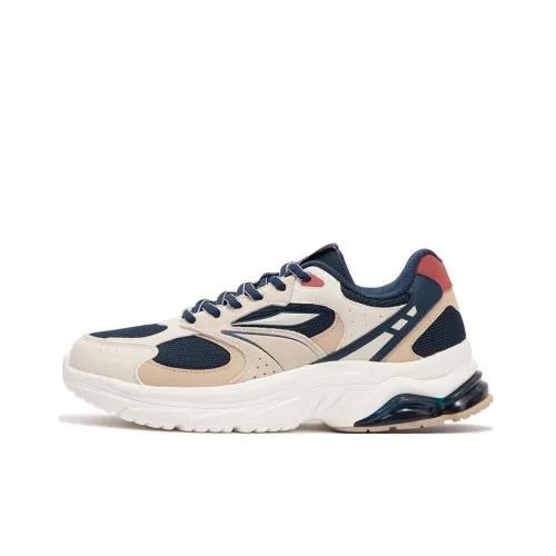 361° Амортизирующие подошвы Slip-resistant Низкий топ Повседневная обувь Мужская Синий Бежевый