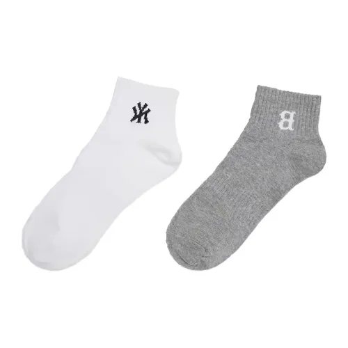 MLB 2 шт. Вересковый серый + Белый Унисекс Носки