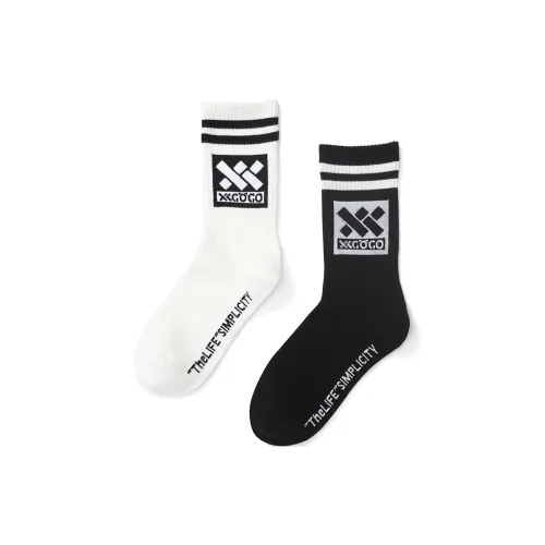 XXGOGO 2 шт черный/белый унисекс MID носки до икры