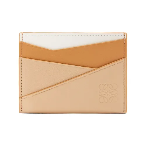 LOEWE Пазл Телячья кожа Картхолдер Женские Пустынный желтый Бумага Цвет Белый