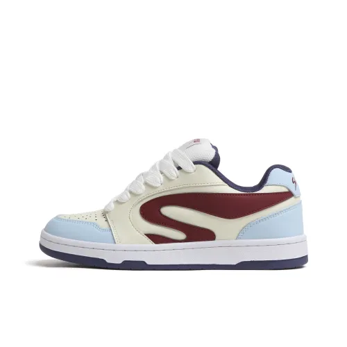 SINPERCO Slip-resistant Abrasion-resistant Low-top Skateboarding Shoes Women's Cream Blue SINPERCO Противоскользящие Износостойкие Низкие Кроссовки для Скейтбординга Женские Кремово-Синий