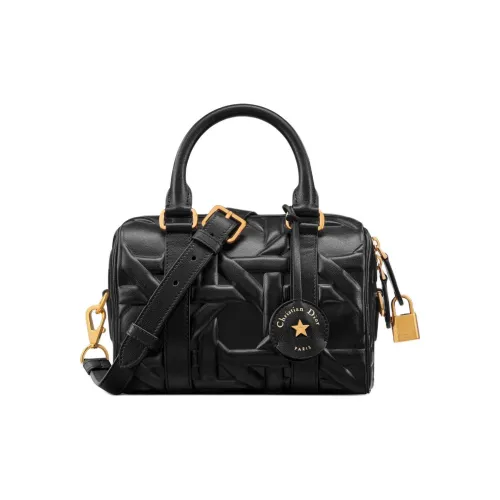 DIOR Wicker Узор Телячья кожа Сумка Сумка через плечо Сумка через плечо Маленькая Женская Черная