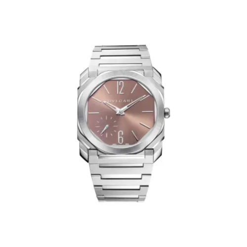 BVLGARI Octo Finissimo Часы Циферблат Лососевого Цвета С Отделкой «солнечные Лучи» И Накладными Часовыми Метками