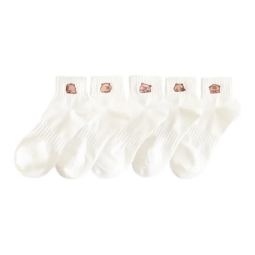 COTTON CHEESE Пять пар ОБМЕЧЕНИЙ [Heads Вверх Дельфин + Peek Дельфин + Thinking Дельфин + Lying Дельфин + Sideways Дельфин] Унисекс MID носки до икры