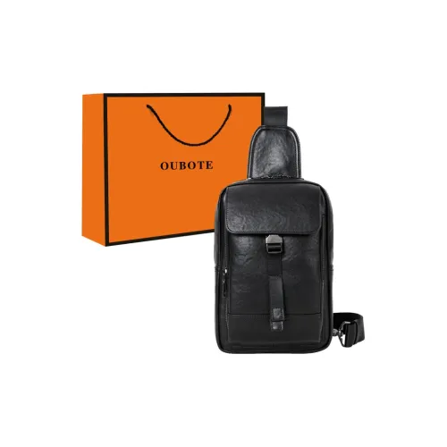 OUBOTE Сумка через плечо из коровьей кожи стандартная мужская черная