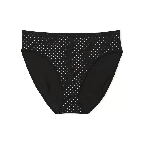 Victoria's Secret Эластичный хлопок Высокая нога Трусики Черные Dots Нижнее белье Женское 1 упаковка Черный