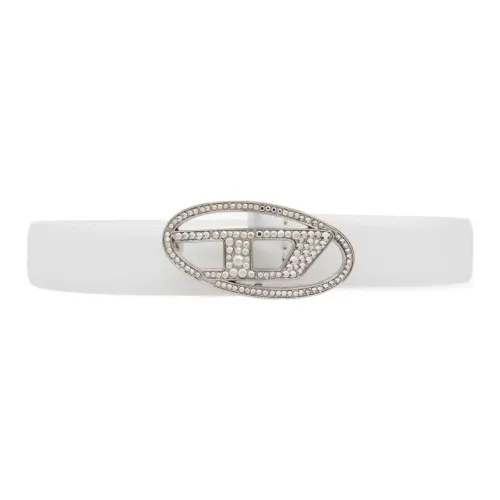 DIESEL Украшение эмблемы Телячья кожа Кожаные ремни Женские Белые