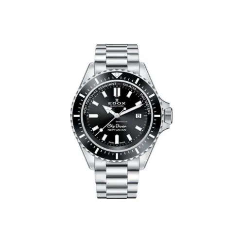 EDOX Автоматический Механический Механизм Мужские Часы 44 мм Черный