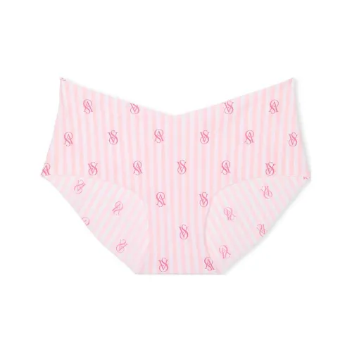 Victoria's Secret No Show Hiphugger Panty Purest Pink Логотип Полосы Женские Трусы 1 Пачка Розовый