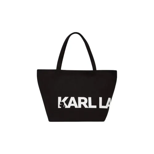 Karl Lagerfeld Переработанный хлопок Тоут Сумка Сумка для покупок Сумка Сумка через плечо Экстра-большая Женская Черная