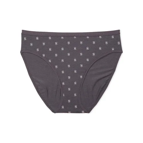 Victoria's Secret Эластичный хлопок Высокая нога Трусики Tornado LOGOS Нижнее белье Женские 1 упаковка Серый