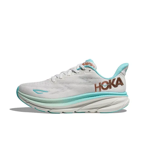 HOKA ONE ONE Clifton 9 Беговые кроссовки Низкий топ Морозный белый/Розовое золото Женские