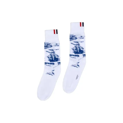 THOM BROWNE 1 шт Белые Женские Носки MID до икры