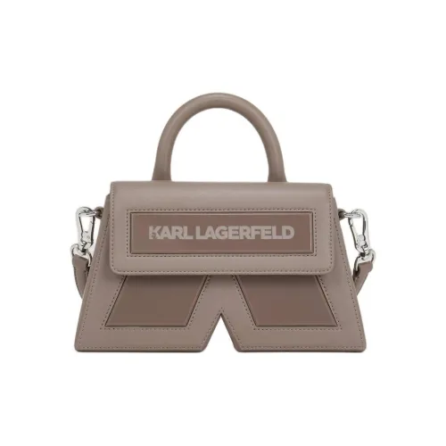 Karl Lagerfeld Переработанная кожа Сумка через плечо Сумка Маленькая Женская Серый Белый