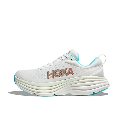 HOKA ONE ONE Bondi 8 Амортизирующие подошва противоскользящие низкие беговые кроссовки Женские Белый Синий