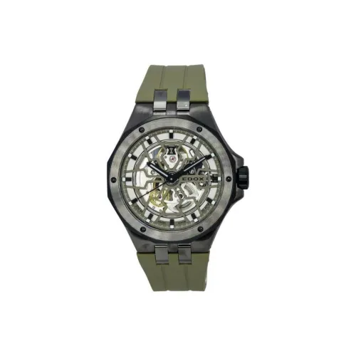 EDOX Автоматический Механический Механизм Мужские Часы 43 мм Зеленый