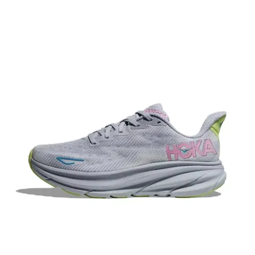 HOKA ONE ONE Clifton 9 Беговые кроссовки Низкий топ Цвет серой чайки/Sea Ледяной синий Женские
