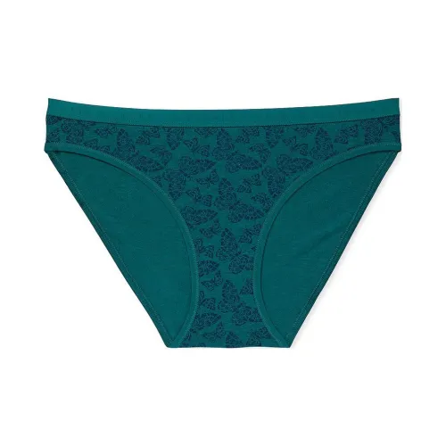 Victoria's Secret Эластичный хлопок Кружевная отделка Бикини Штаны STB Трусы Женские 1 упаковка Грозный синий