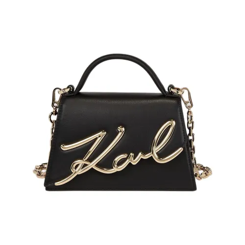 Karl Lagerfeld Сумка через плечо из коровьей кожи маленькая сумка женская черная золотая